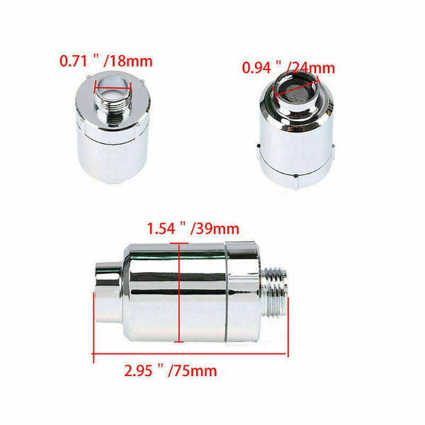2X Shower Head Filter Hard Water Softener Remove Chlorine Purifier Universal