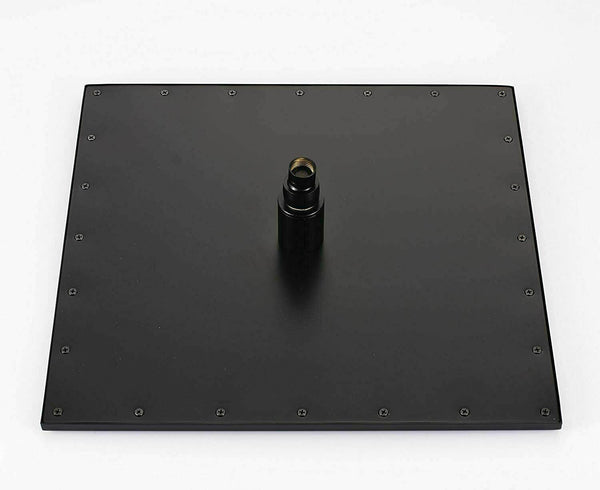 12" Black Bath Shower Faucet Brass Rainfall Head Combo Massage Jets Tub Filler