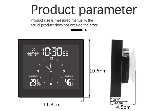 Digital LCD Count Down Timer Temperature Humidity Waterproof Wall Shower Clock