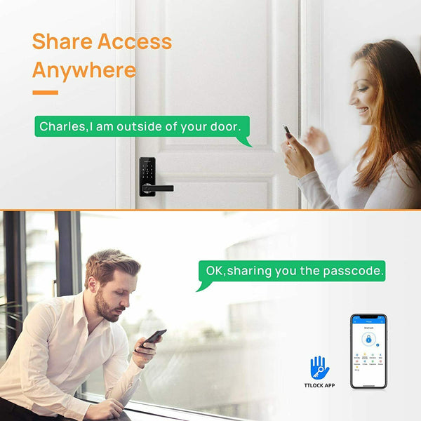 Biometric Fingerprint Pad Door Lock Keyless Entry APP Bluetooth IC Card Control