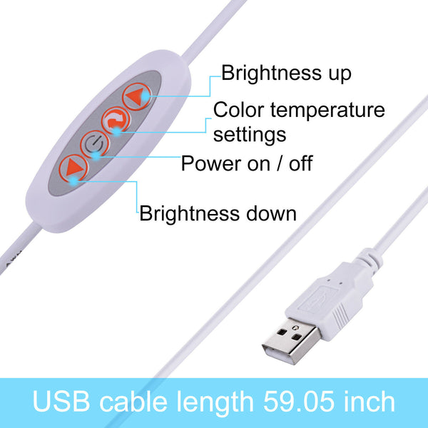 Dimmable 48 LED Light Flexible USB Clip On Table Reading Book Desk Night Lamp