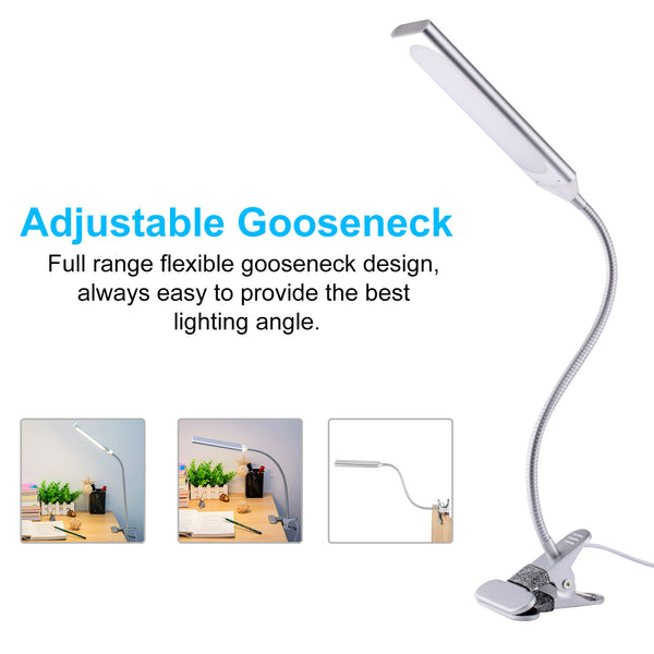 Dimmable 48 LED Light Flexible USB Clip On Table Reading Book Desk Night Lamp