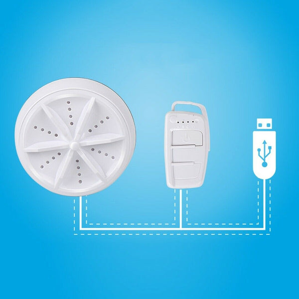 Portable Travel Adjustable Ultrasonic Turbine Laundry Wash Machine Bucket Washer