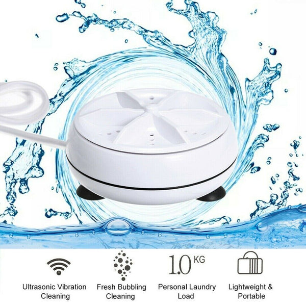 Portable Travel Adjustable Ultrasonic Turbine Laundry Wash Machine Bucket Washer