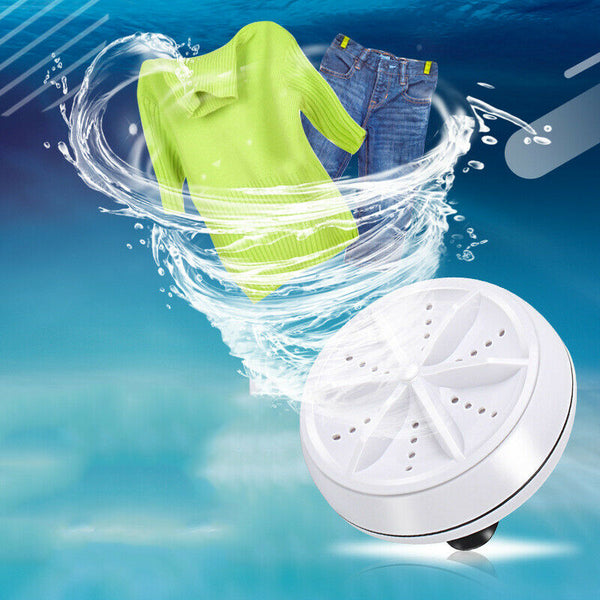 Portable Travel Adjustable Ultrasonic Turbine Laundry Wash Machine Bucket Washer
