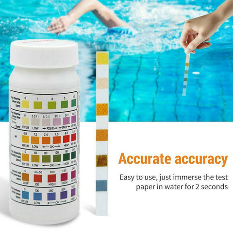 Home Swimming Pool Test Strip Paper Chlorine pH Alkalinity Water Hardness Tester