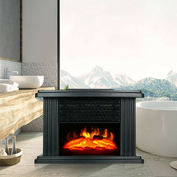 Winter Electric Fireplace Tabletop Portable Room Home Indoor Air Warmer Heater
