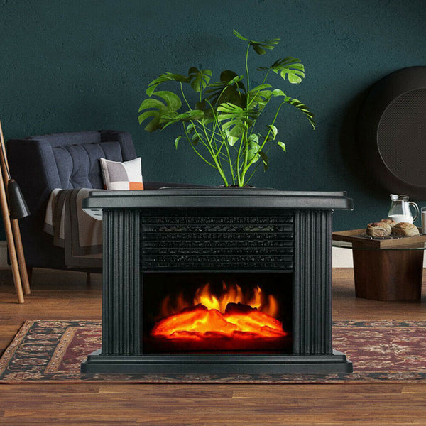 Winter Electric Fireplace Tabletop Portable Room Home Indoor Air Warmer Heater
