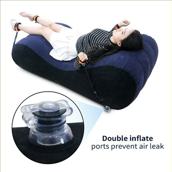 Inflatable Couples Air Bed Folding Sofa Chair Enhancer Hold Pillow Chair Cushion
