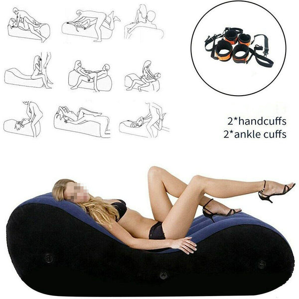 Inflatable Couples Air Bed Folding Sofa Chair Enhancer Hold Pillow Chair Cushion