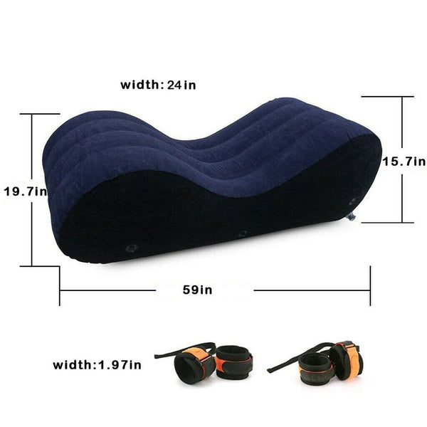 Inflatable Couples Air Bed Folding Sofa Chair Enhancer Hold Pillow Chair Cushion