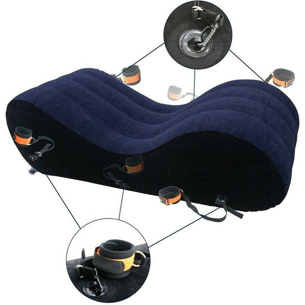 Inflatable Couples Air Bed Folding Sofa Chair Enhancer Hold Pillow Chair Cushion