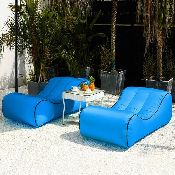 Self Inflated Camping Sofa sleeping Bed Recliner Air Mattress Picnic Couch Chair