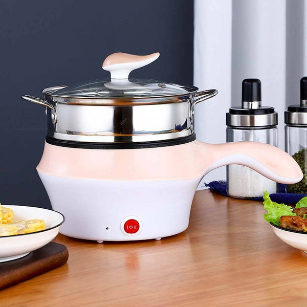 Electric Ceramic Marble Frying Pan Pot Rice Soup Noodle Cooker Steamer