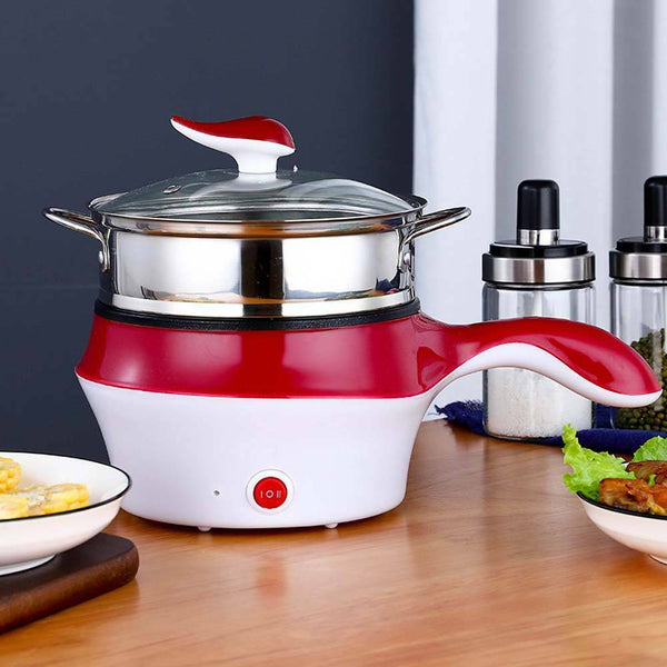 Electric Ceramic Marble Frying Pan Pot Rice Soup Noodle Cooker Steamer