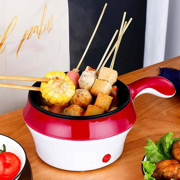 Electric Ceramic Marble Frying Pan Pot Rice Soup Noodle Cooker Steamer