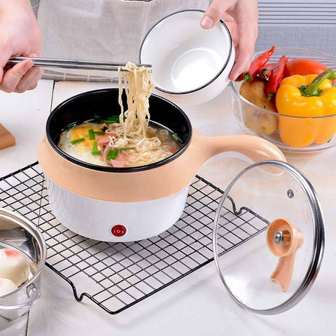 Electric Ceramic Marble Frying Pan Pot Rice Soup Noodle Cooker Steamer