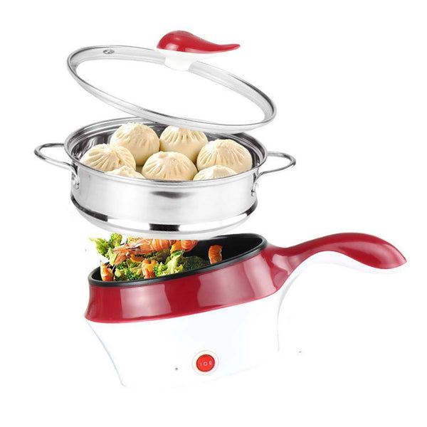 Electric Ceramic Marble Frying Pan Pot Rice Soup Noodle Cooker Steamer