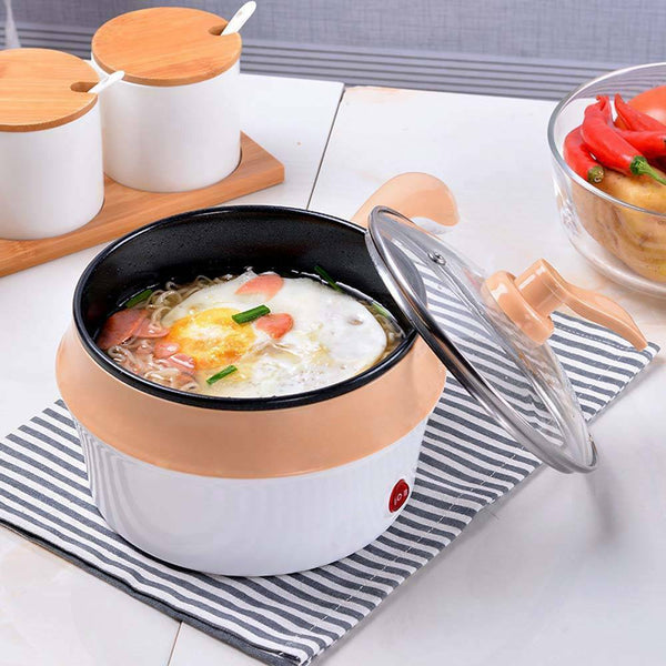 Electric Ceramic Marble Frying Pan Pot Rice Soup Noodle Cooker Steamer