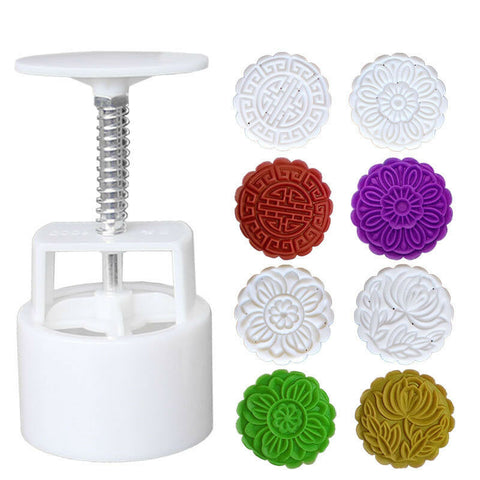 DIY Sets Mooncake Hand Mould Press Moon Cake Decor Stamp Cutter Mold