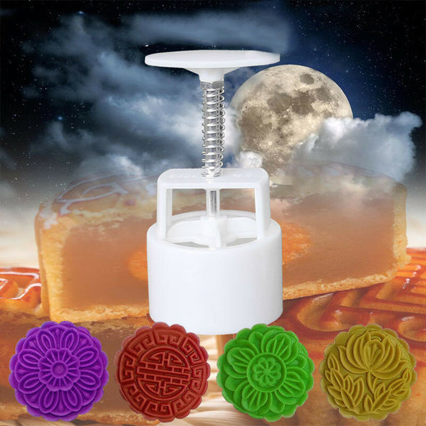 DIY Sets Mooncake Hand Mould Press Moon Cake Decor Stamp Cutter Mold