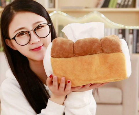 Toast Bread Plush Liked Tissue box  Dispenser Paper cover tissues holder home collection