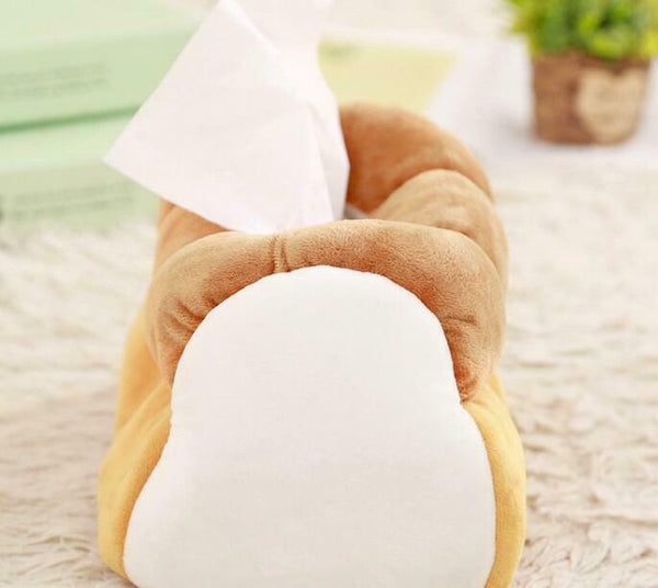 Toast Bread Plush Liked Tissue box  Dispenser Paper cover tissues holder home collection
