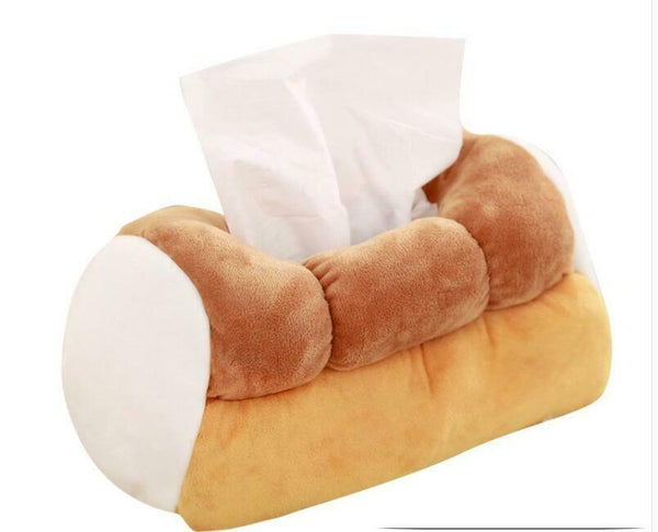 Toast Bread Plush Liked Tissue box  Dispenser Paper cover tissues holder home collection