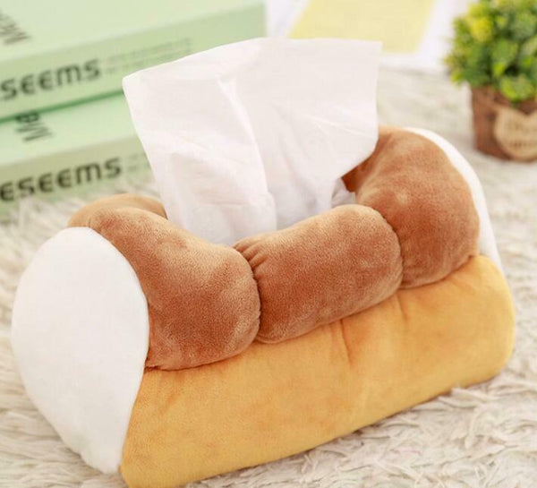 Toast Bread Plush Liked Tissue box  Dispenser Paper cover tissues holder home collection