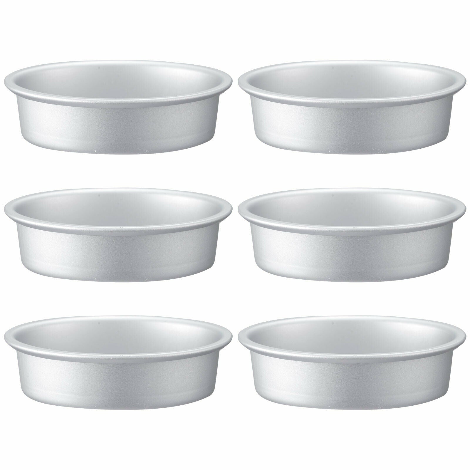 6 pcs Aluminum Alloy Oval Cake Tin Pans Breads Toast Holder Molds Baking 3.5"
