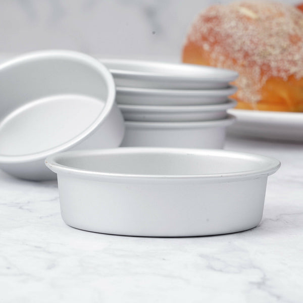 6 pcs Aluminum Alloy Oval Cake Tin Pans Breads Toast Holder Molds Baking 3.5"