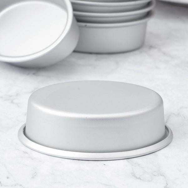 6 pcs Aluminum Alloy Oval Cake Tin Pans Breads Toast Holder Molds Baking 3.5"