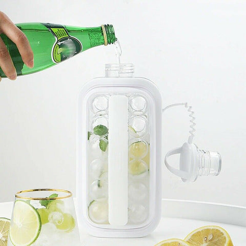 DIY Drinks Ice Ball Maker 2 In 1 Portable Creative Kettle Cubic Container Hockey Cup