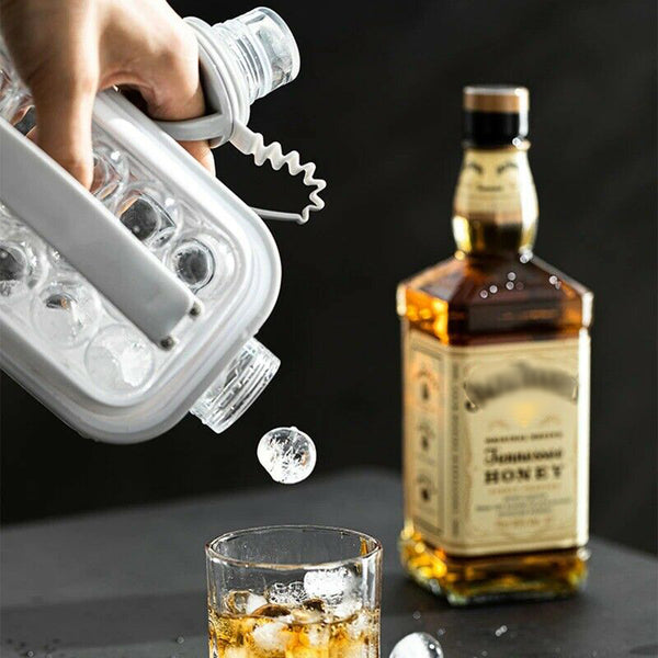 DIY Drinks Ice Ball Maker 2 In 1 Portable Creative Kettle Cubic Container Hockey Cup