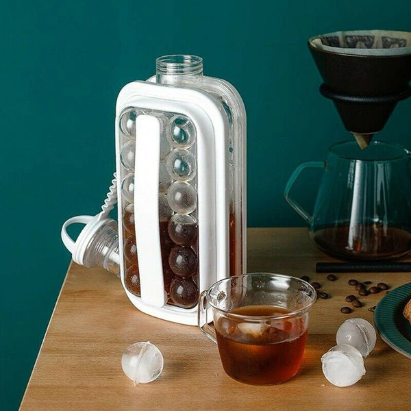 DIY Drinks Ice Ball Maker 2 In 1 Portable Creative Kettle Cubic Container Hockey Cup