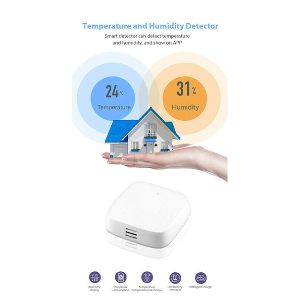 Smart Home Wireless Temperature Humidity Sensor Detector Ewelink Zigbee 3.0