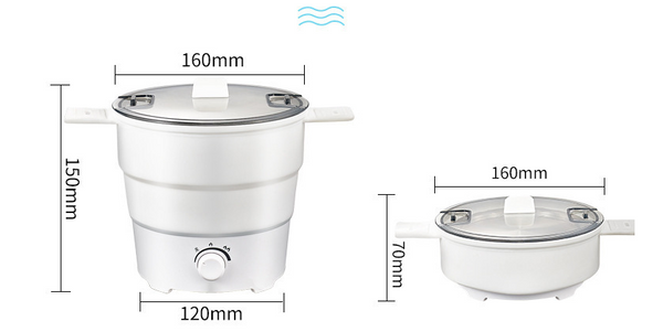 Fold Electric Cooker Portable Foldable Silicone Heating Travel Pan Hot Pot