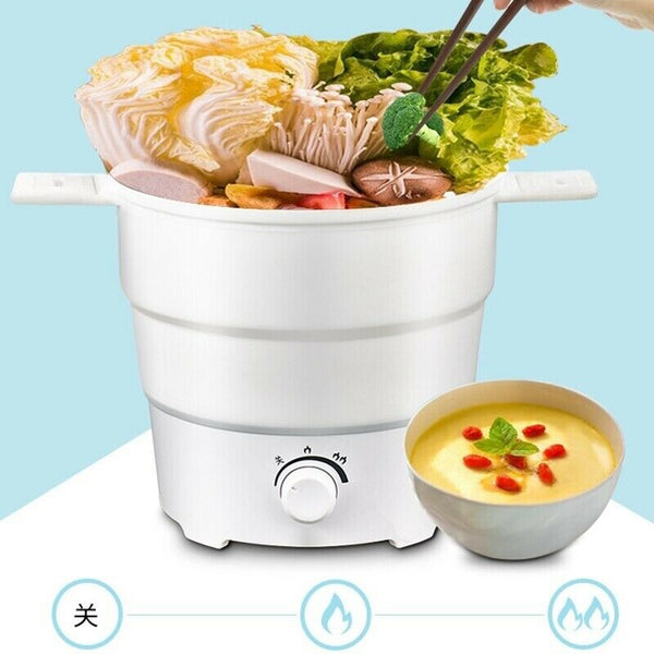 Fold Electric Cooker Portable Foldable Silicone Heating Travel Pan Hot Pot