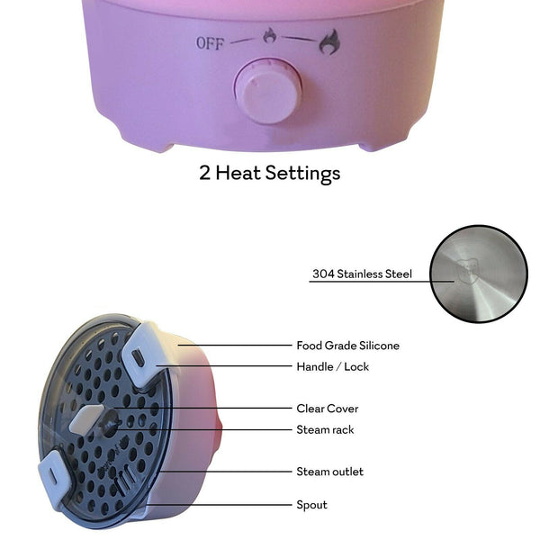 Pink Foldable Mini Electric Hot Pot Silicone Portable Travel Hotel Rice Cooker