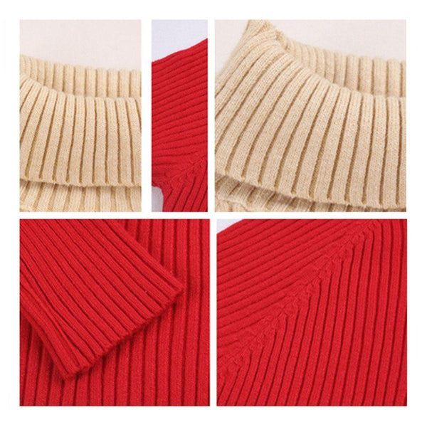Women Autumn Long Sleeve Slim Jumper Knit Turtleneck Basic Sweater Casual Tops