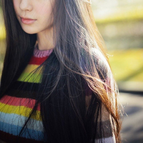 Rib Rainbow Stripe Knitted Sweater Jumper Pullover Loose Cardigan Pull Over Top