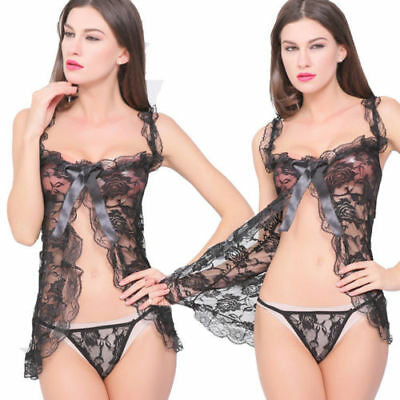 Trendy Women Sexy Mesh Soft Elastic Lingerie Black Ruched Good Quality Sleepwear