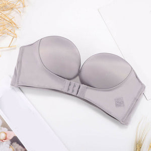 2 Strapless Front Buckle Invisible Push Up Seamless Bra Sexy Backless Underwear