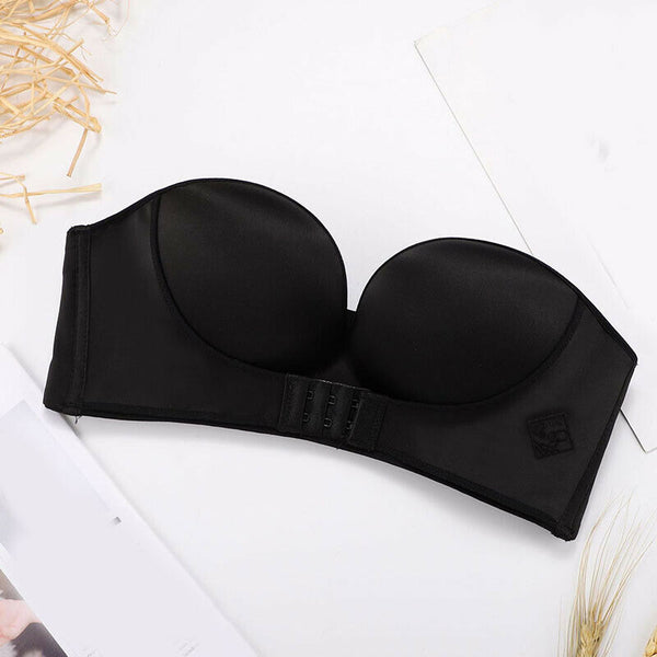 2 Strapless Front Buckle Invisible Push Up Seamless Bra Sexy Backless Underwear
