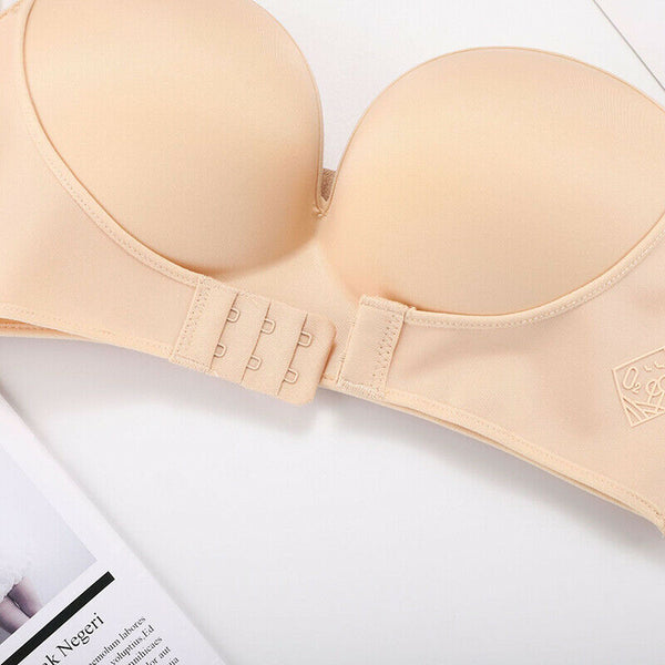 2 Strapless Front Buckle Invisible Push Up Seamless Bra Sexy Backless Underwear