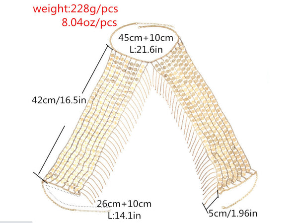 Shoulder Chain Jewelry Sequins Tassel Halter Top Wear Bikini Harness Necklace