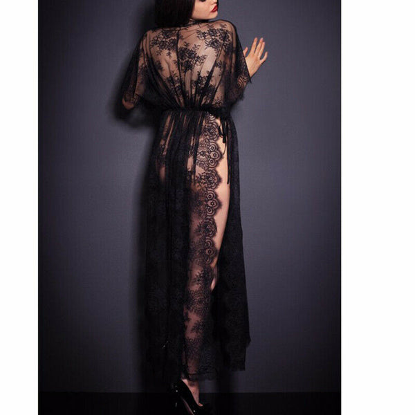 Black Sexy Lingerie Women Lace Dress Babydoll Nightdress Nightwear Sleepwear