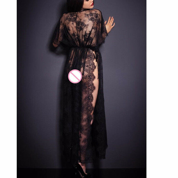 Black Sexy Lingerie Women Lace Dress Babydoll Nightdress Nightwear Sleepwear