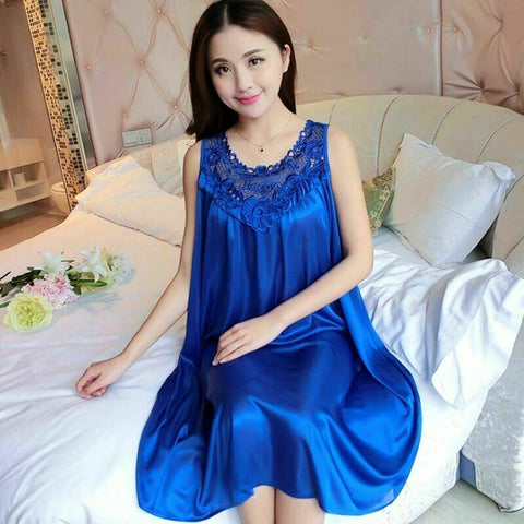 Most Fit M to 3XL Women Silk Silky Satin Pajamas Robe Nightgown Soft Sleepwear