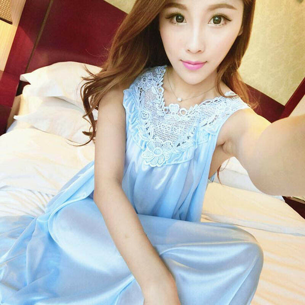 Most Fit M to 3XL Women Silk Silky Satin Pajamas Robe Nightgown Soft Sleepwear